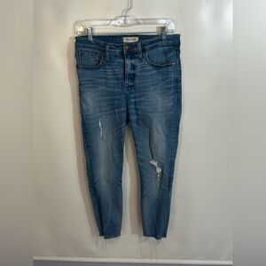 Madewell Cropped Light Wash Blue Denim Jeans